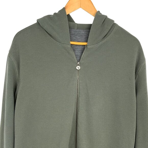 Vuori Performance Waffle Zip Hoodie 2.0 Sage Green Size Large L Sweatshirt - Picture 2 of 9